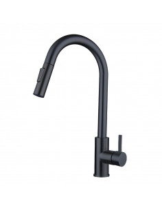 Grifo Monomando Nova IR15ACEREXNE  Extraible Negro